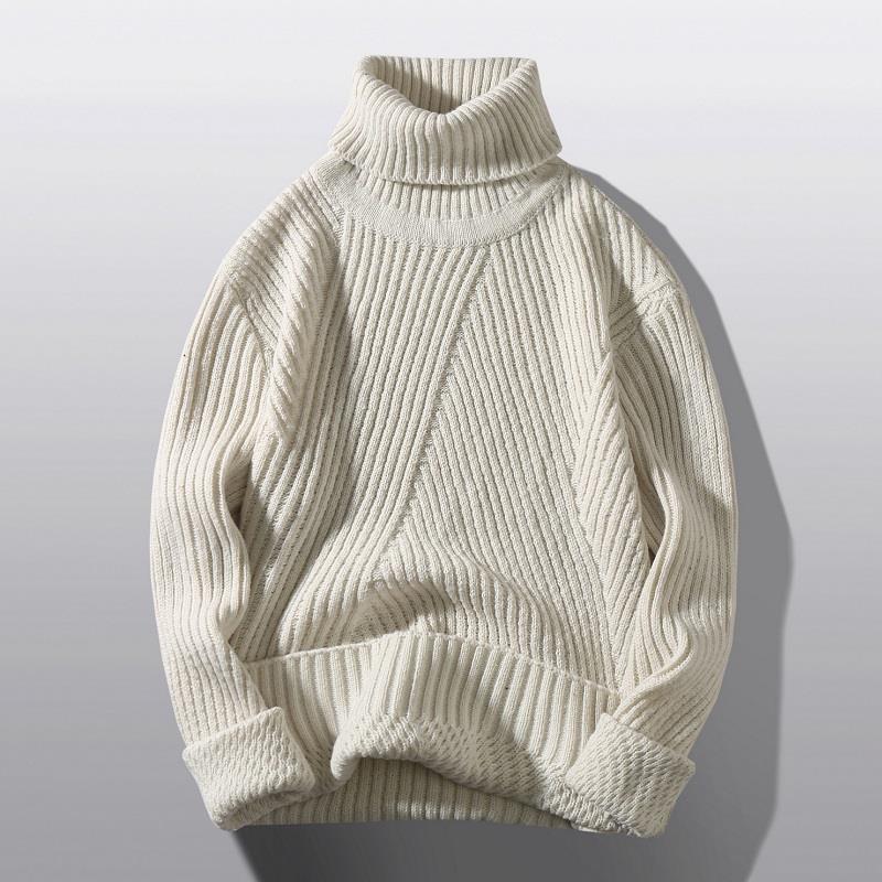 Damen Rollkragen Pullover Grobstrick Warm Elegantes Design