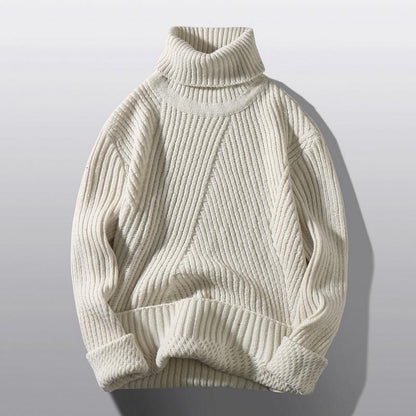 Damen Rollkragen Pullover Grobstrick Warm Elegantes Design