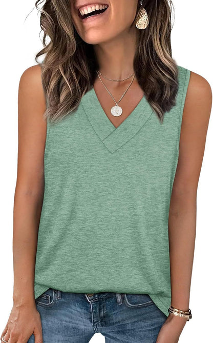 Damen Sommer-Top V-Ausschnitt Elegant