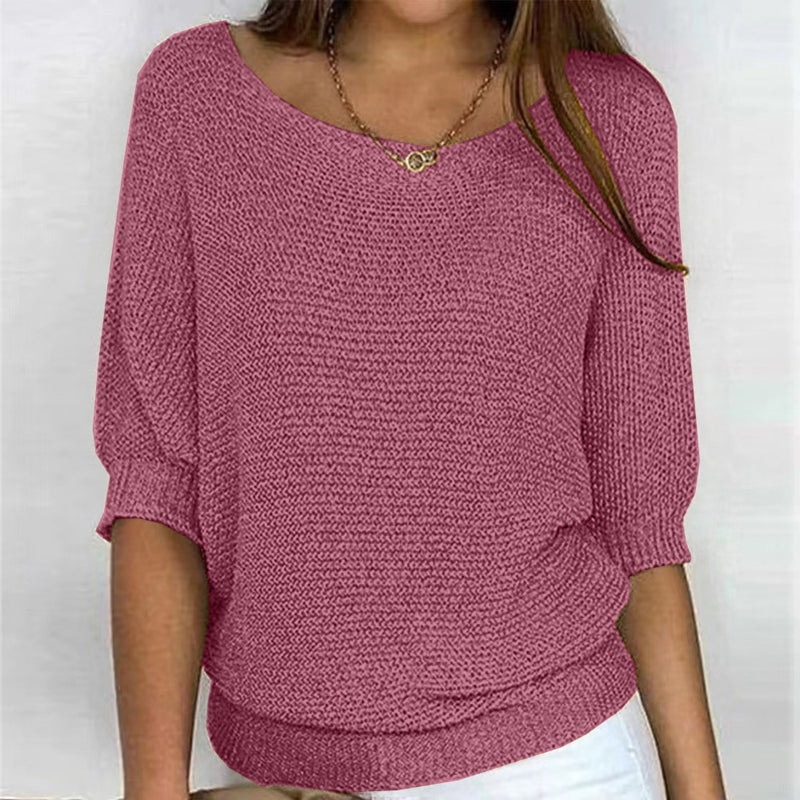 Eleganter Einfarbiger Pullover