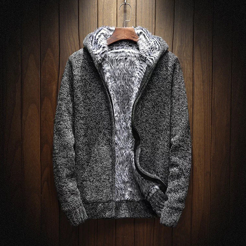 Herren Kapuzenjacke Weich Fleece Warm Isoliert
