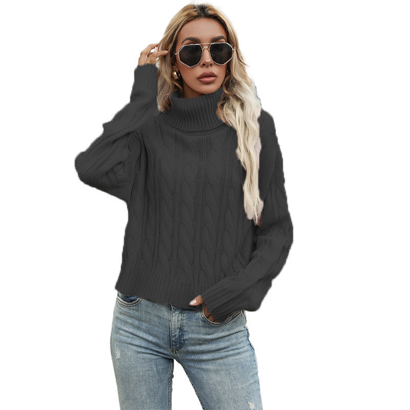 Damen Pullover Grobstrick Zopfmuster Eleganz