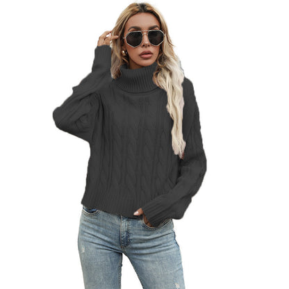 Damen Pullover Grobstrick Zopfmuster Eleganz