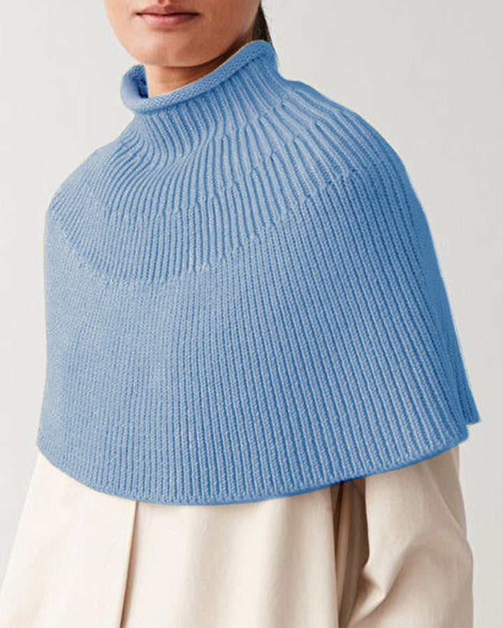 Damen Strickcape Elegantes Design Hochkragen