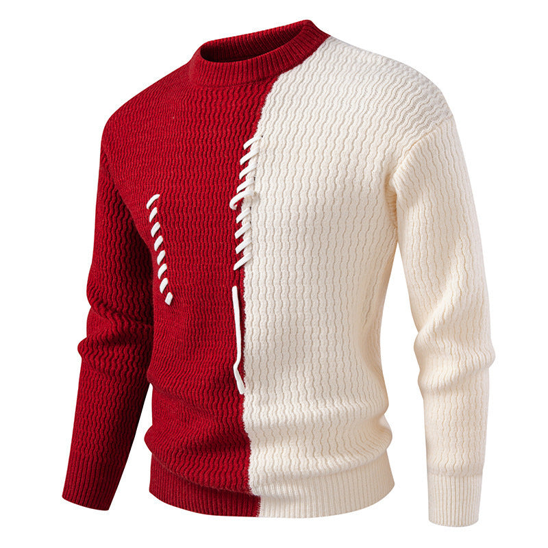Herren Strickpullover Modern Blockfarben Trendig