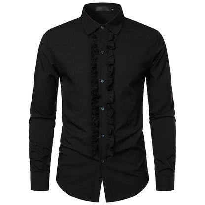 Herren Hemd Elegant Rüschen Design