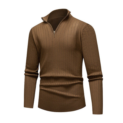 Herren Strickpullover Modern Stehkragen Reißverschluss Qualität
