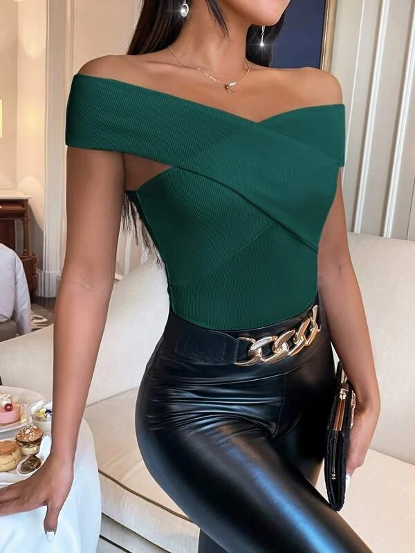 Damen Top Asymmetrisch Strukturiert Modern