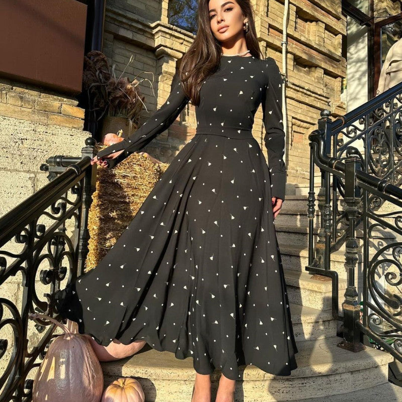 Damen Maxikleid Elegant Langärmlig mit Schlitz