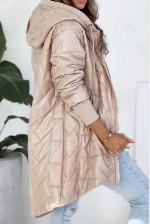 Damen Steppjacke Lässig Hochwertig Mit Taschen