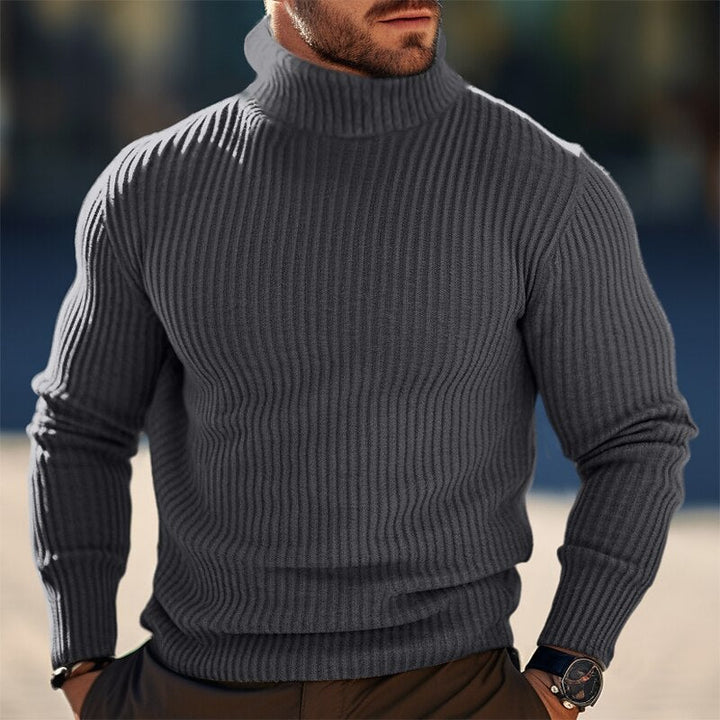 Herren Pullover Strick Modern Stehkragen Design