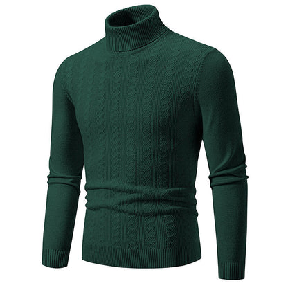 Herren Pullover Rollkragen Strick Zopfmuster