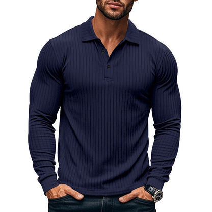 Herren Langarm-Shirt Strukturiertes Muster Modern