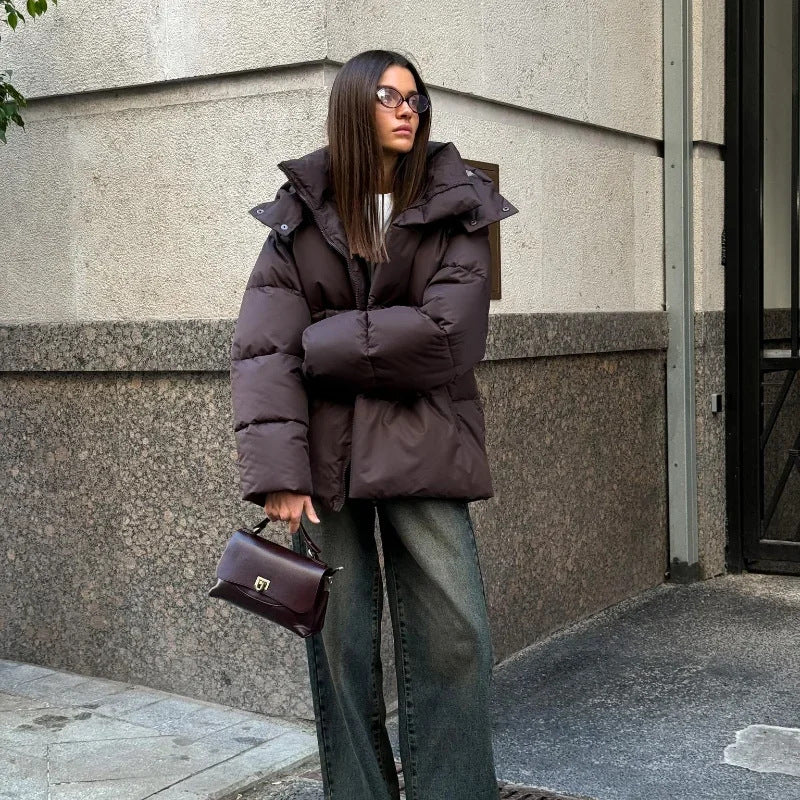 Damen Winterdaunenjacke Elegant Hochschließend - IdealeKleiden