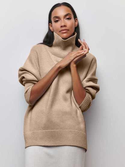 Damen Oversized Pullover Weich Struktur