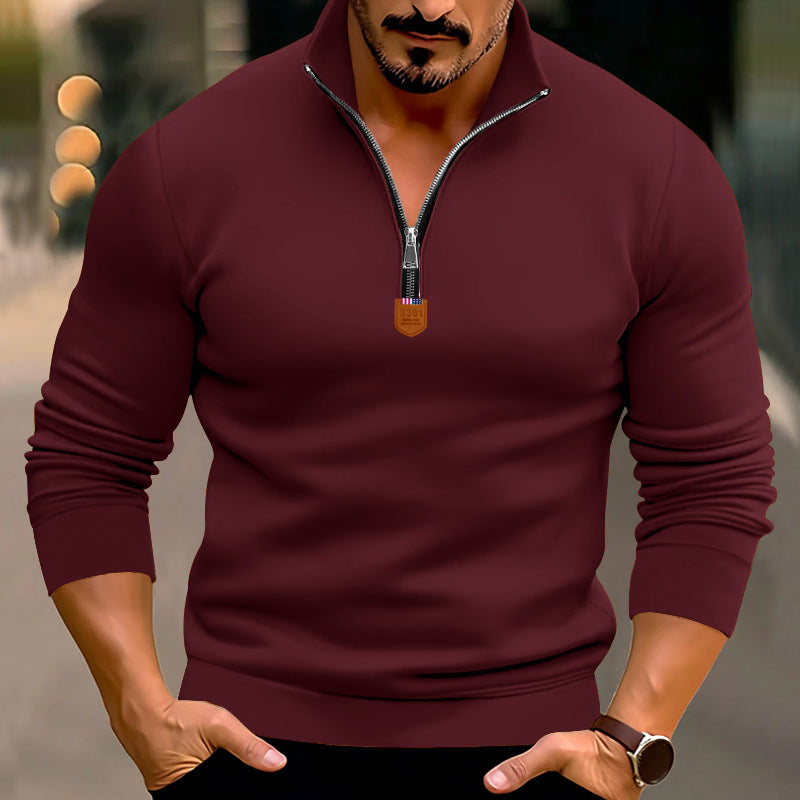 Herren Sportpullover Modern Stehkragen Elastisch