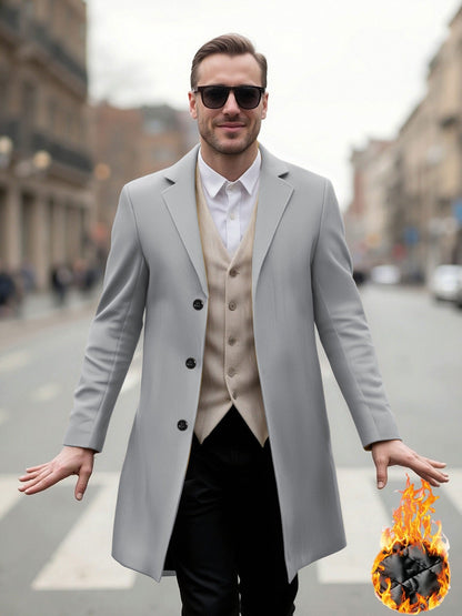 Herren Langmantel Elegant Moderner Schnitt