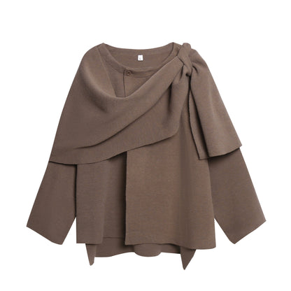 Damen Strickponcho Weich Gemütlich Elegant