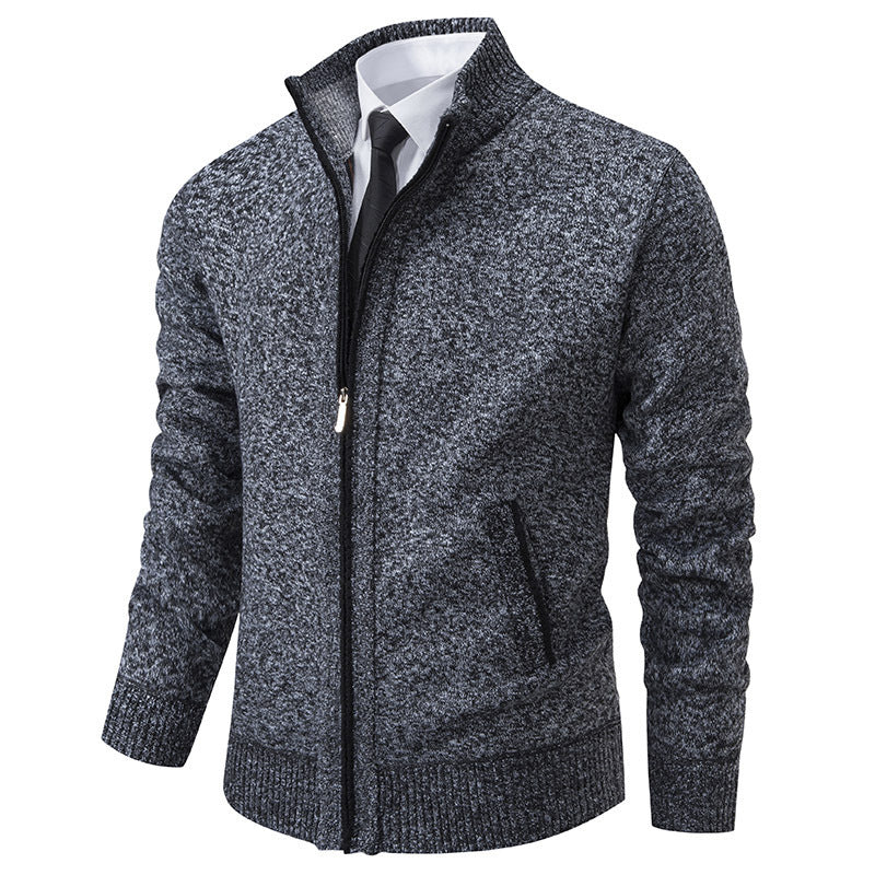 Herren Sportjacke Stehkragen Reißverschluss Modern