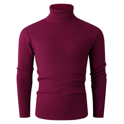 Herren Strickpullover Rollkragen Gerippt Elegantes Design
