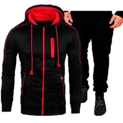 Herren Sport Outfit Kapuzenjacke Jogginghose Set