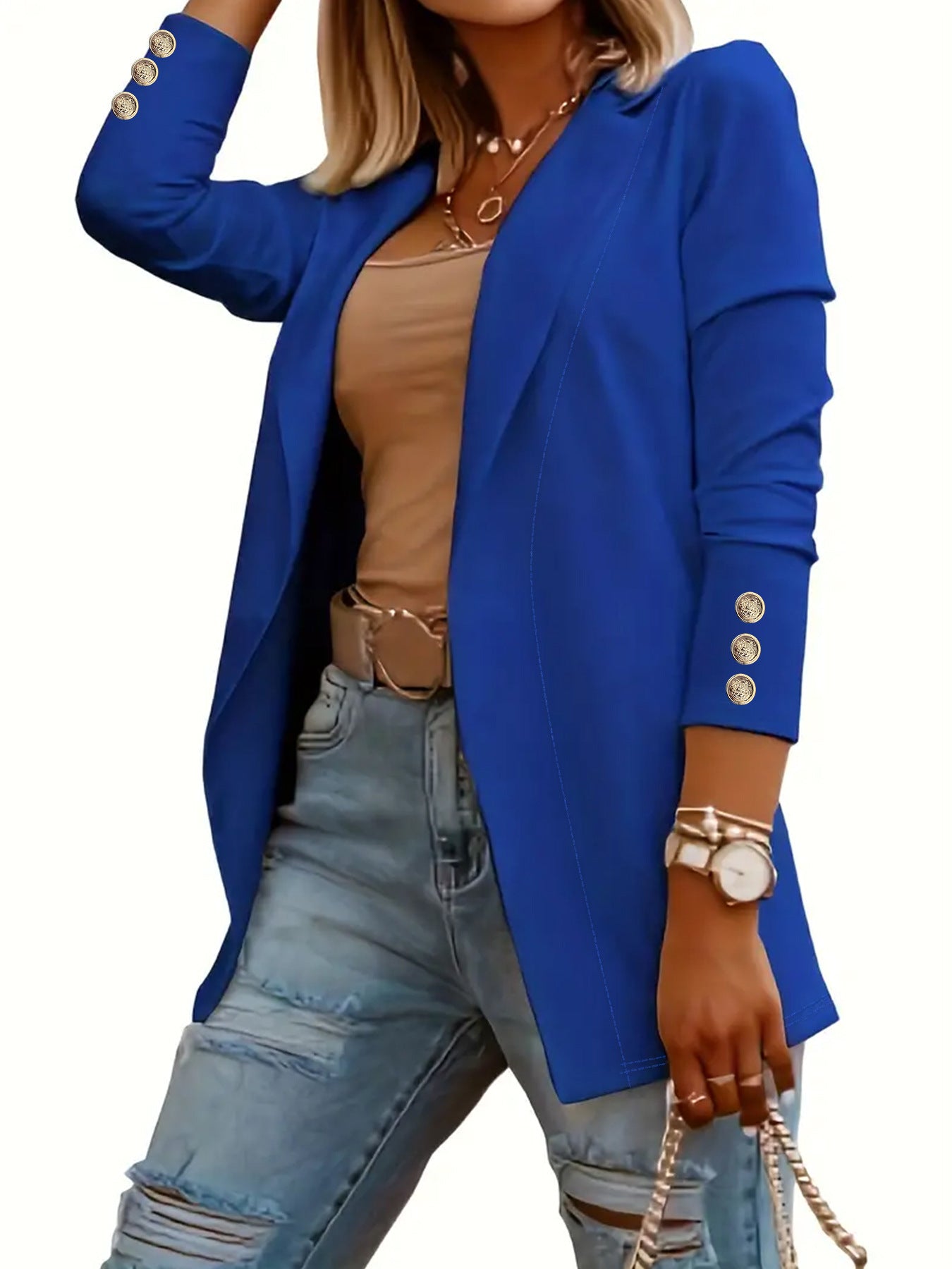 Damen Blazer Elegant Taille Schlank