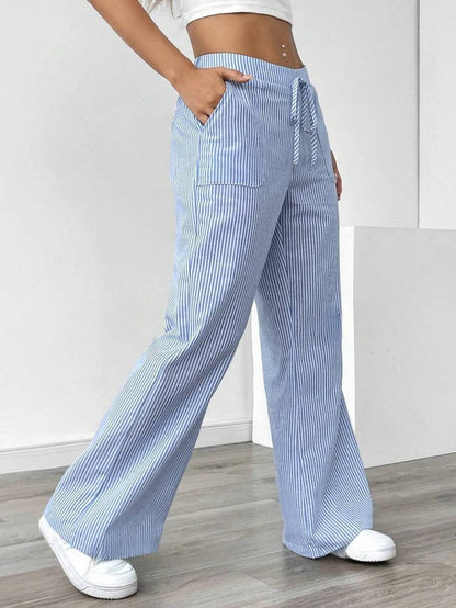Damen Jogginghose Bequem Mit Gürtel und Taschen