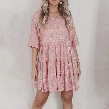 Damenpartykleid Glitzer Pailletten Minikleid