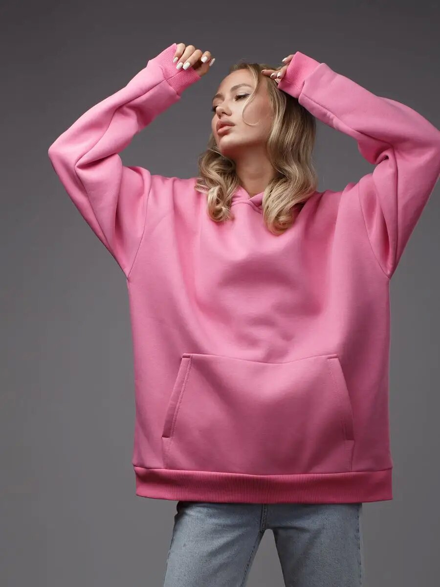 Großer Damen Hoodie Kuschelig Weich Mit Kängurutasche