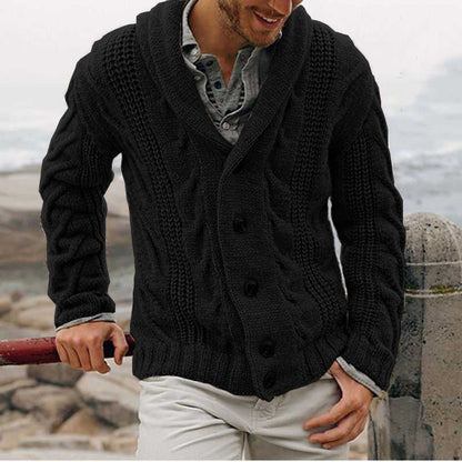 Herren Strickjacke Grobmuster Elegantes Design