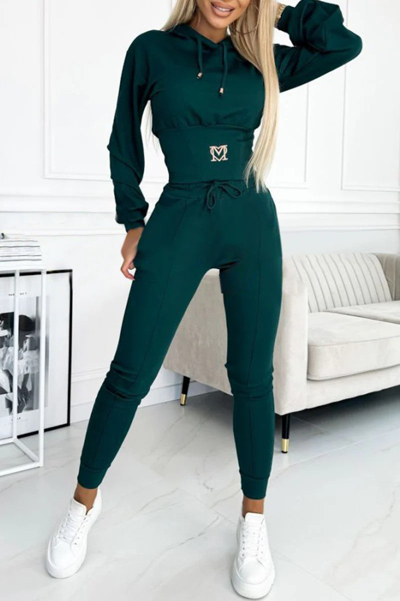 Damen Sportanzug Jumpsuit Kapuze Elastisch Komfortabel