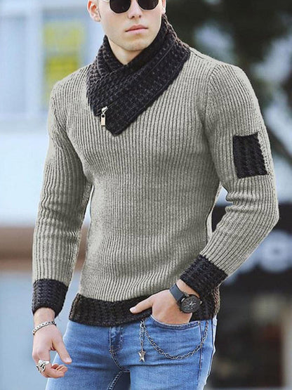 Herren Strickpullover Modern Kragen Reißverschluss