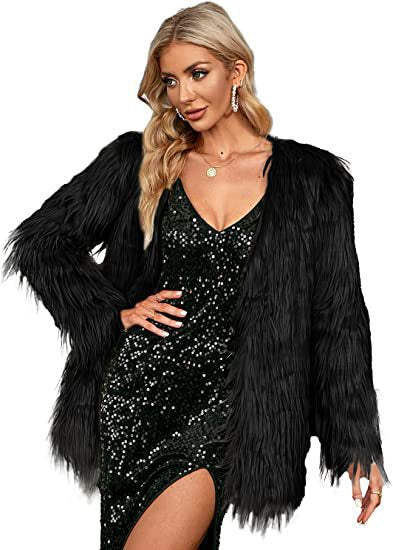 Damen Luxus Kunstfelljacke Flauschig & Elegant