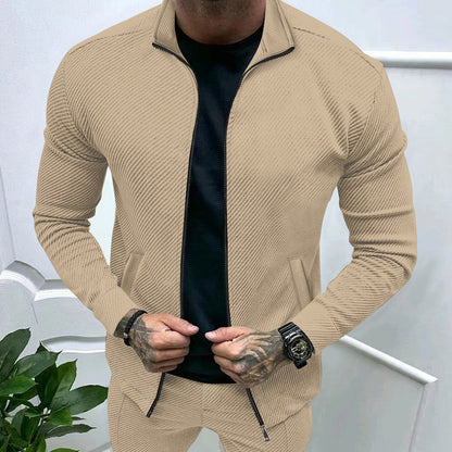 Herren Sportjacke Strukturiert Modern Style