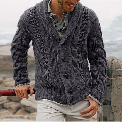 Herren Strickjacke Grobmuster Elegantes Design