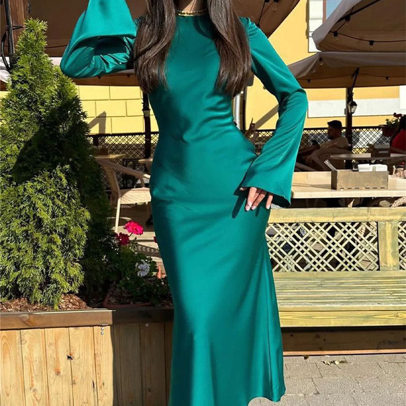 Damen Maxikleid Elegant Lang Schnitt