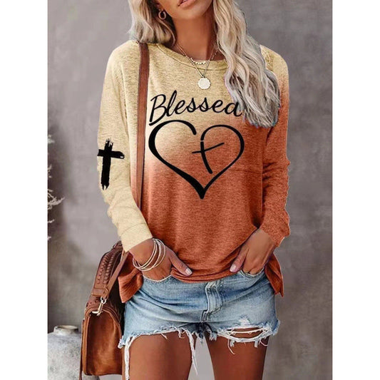 Bequemes Langarmshirt Relaxed Fit Grafikprint - IdealeKleiden