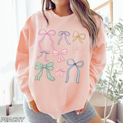Damen Sweatshirt Bunt Schleifenmuster Trendy Style