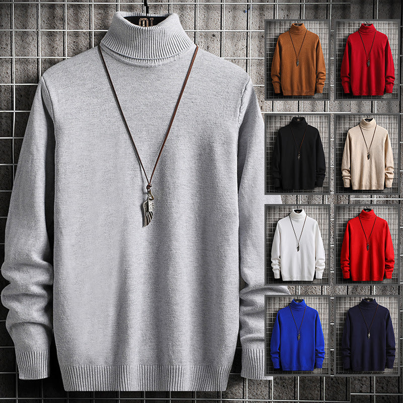 Herren Rollkragenpullover Aus Wolle Elegant Modern