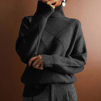 Eleganter Damen Strickpullover Klassisch Einfarbig
