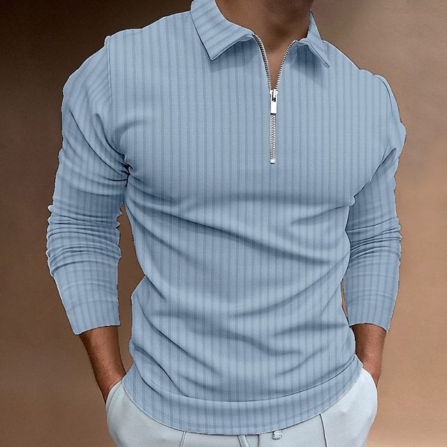 Herren Poloshirt Modern Reißverschluss Style
