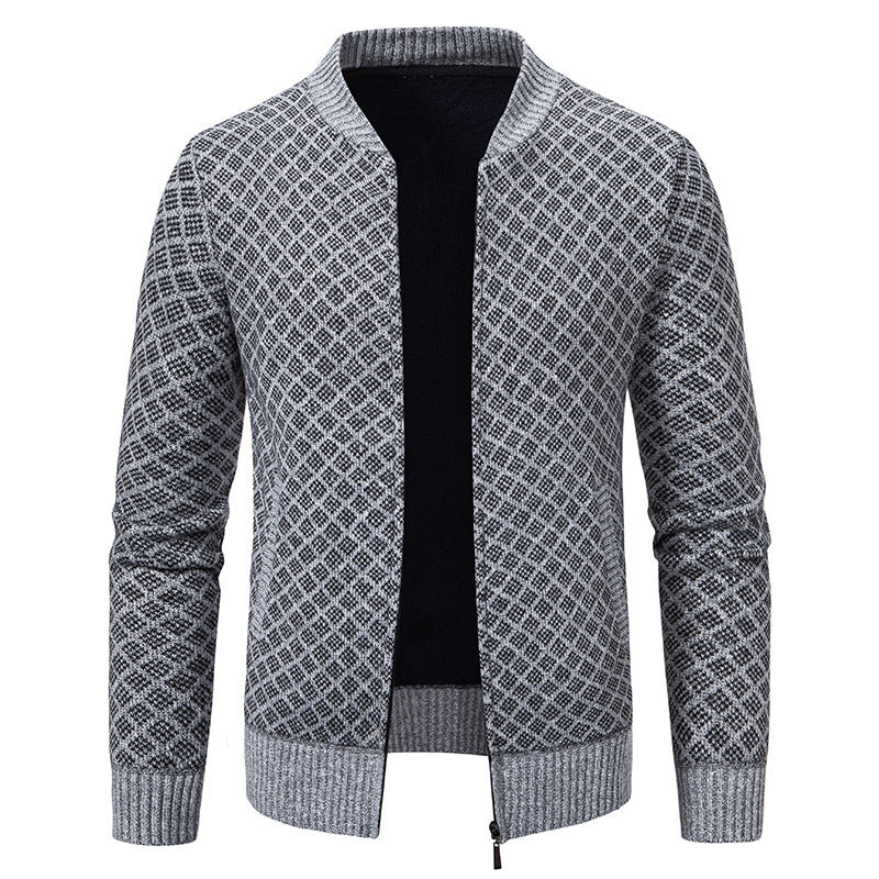 Herren Strickjacke Moderne Zippverschluss Strukturiert Stilvoll - IdealeKleiden