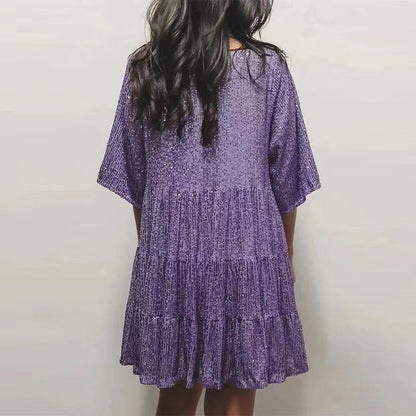 Damenpartykleid Glitzer Pailletten Minikleid