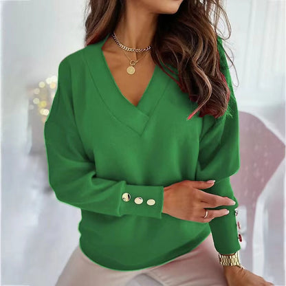 Damen Pullover Lässig Weite Ärmel Soft Stoff