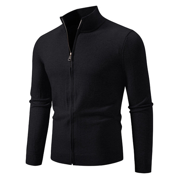 Herren Strickjacke Modern Stehkragen Funktionsverschluss
