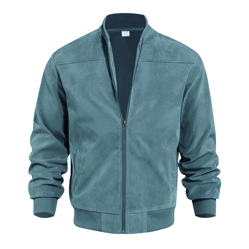 Herren Lederjacke Sportlich Bomber Style Elastisch