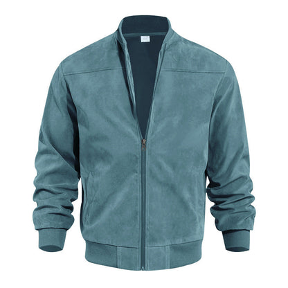 Herren Lederjacke Sportlich Bomber Style Elastisch