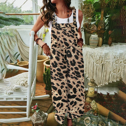 Damen Jumpsuit Tierprint Praktisch Und Stilvoll - IdealeKleiden
