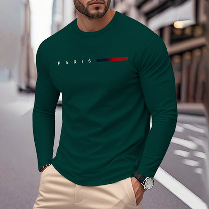 Herren T-Shirt Langarm Modern Paris Design