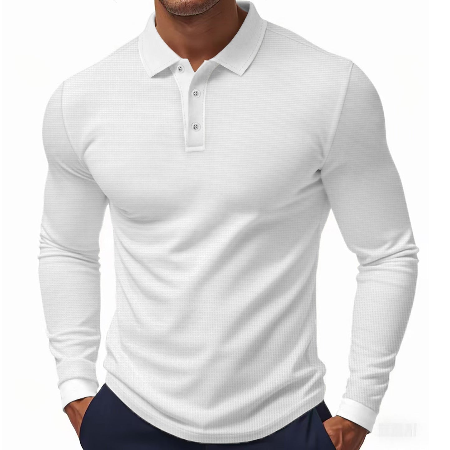 Herren Polohemd Modern Strukturiert Elegant